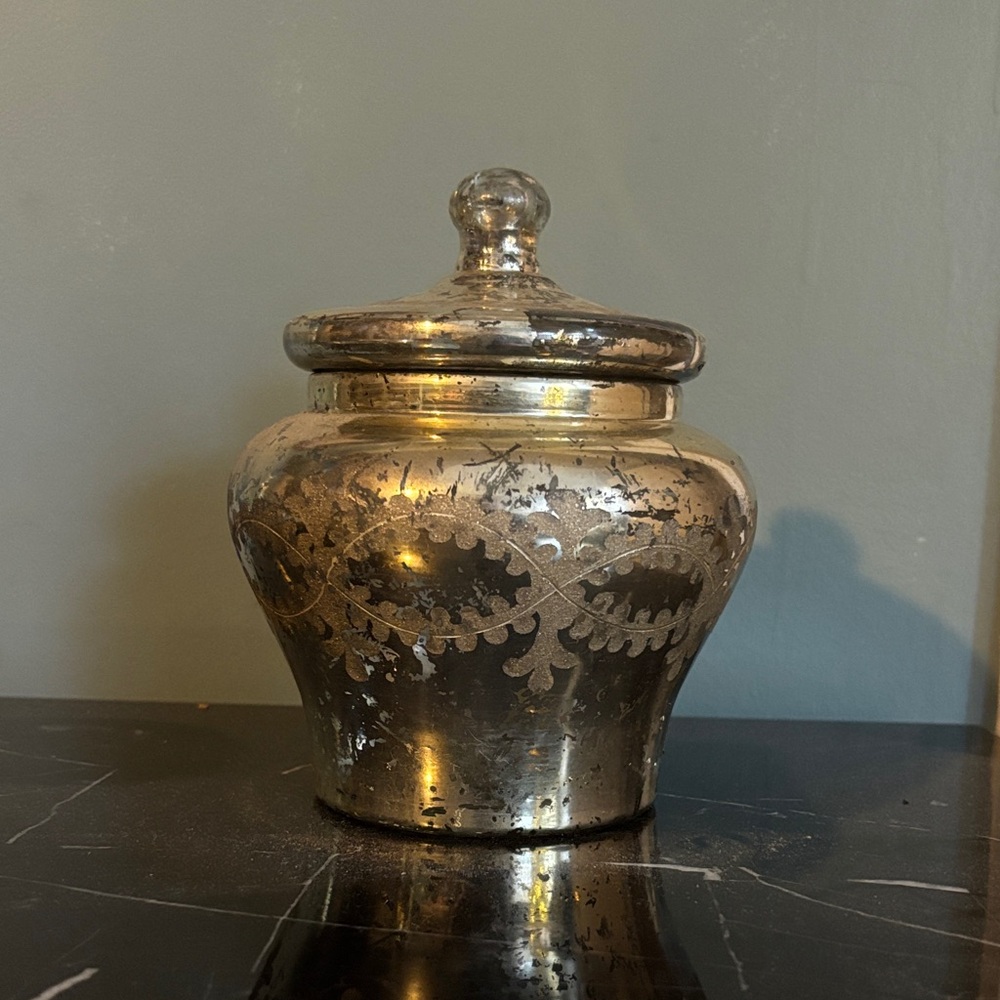 Vintage Mercury Glass Apothecary Jar with Lid - Picture 1 of 1